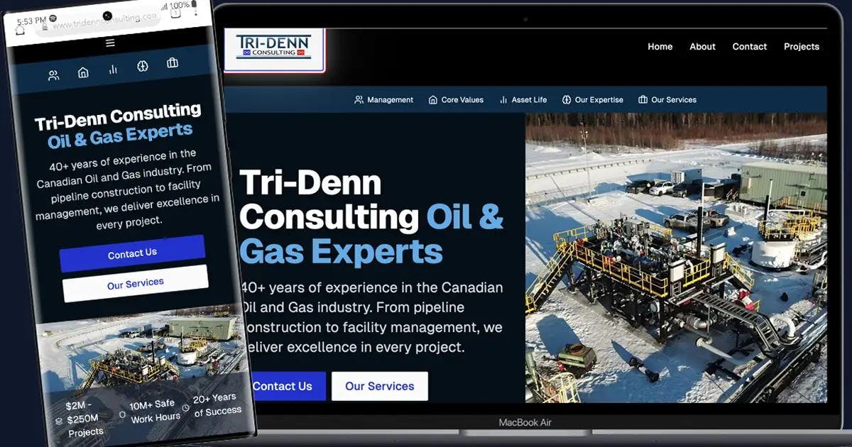 Industry Web Design: Tri-Denn Consulting Ltd