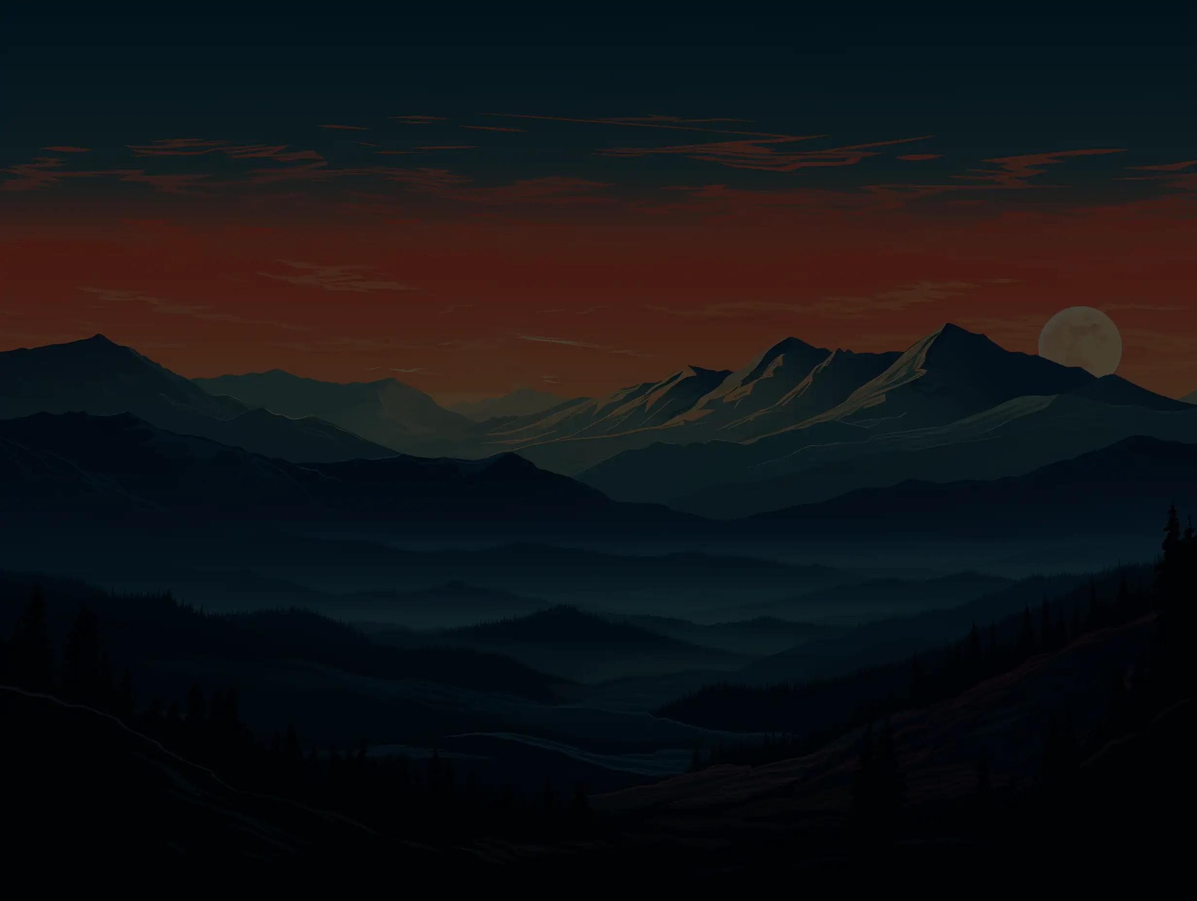 Sunset on the Rocky Mountains